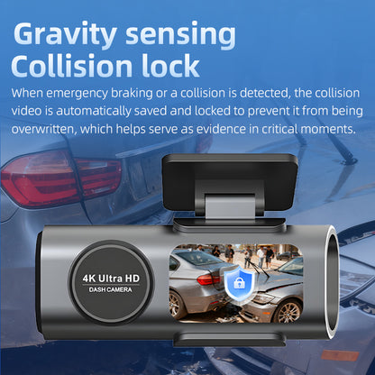 4K Dual Dash Cam with WiFi and GPS